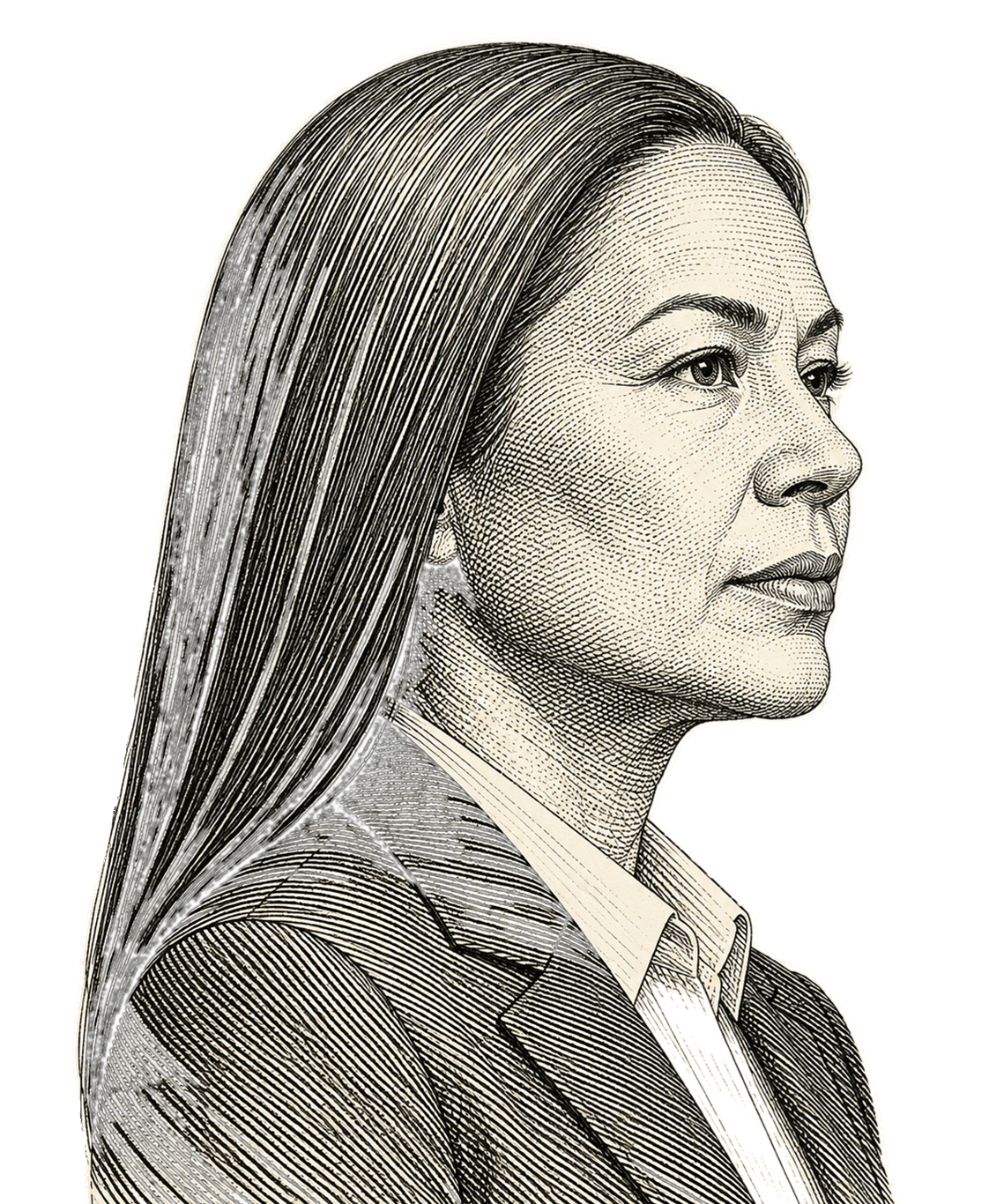 Engraved portrait of the Market Analyst